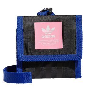 Adidas Originals Neck Pouch Travel Wallet Lucid Blue Detachable Lanyard One Size